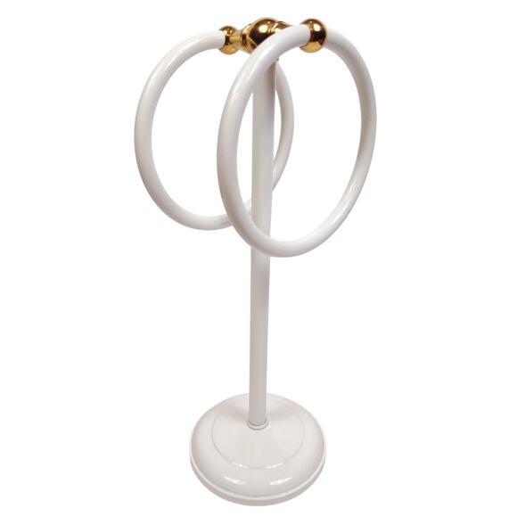 Vintage Metal Countertop Towel Holder Free-Standing 12" Cottagecore Retro Decor - Picture 2 of 8